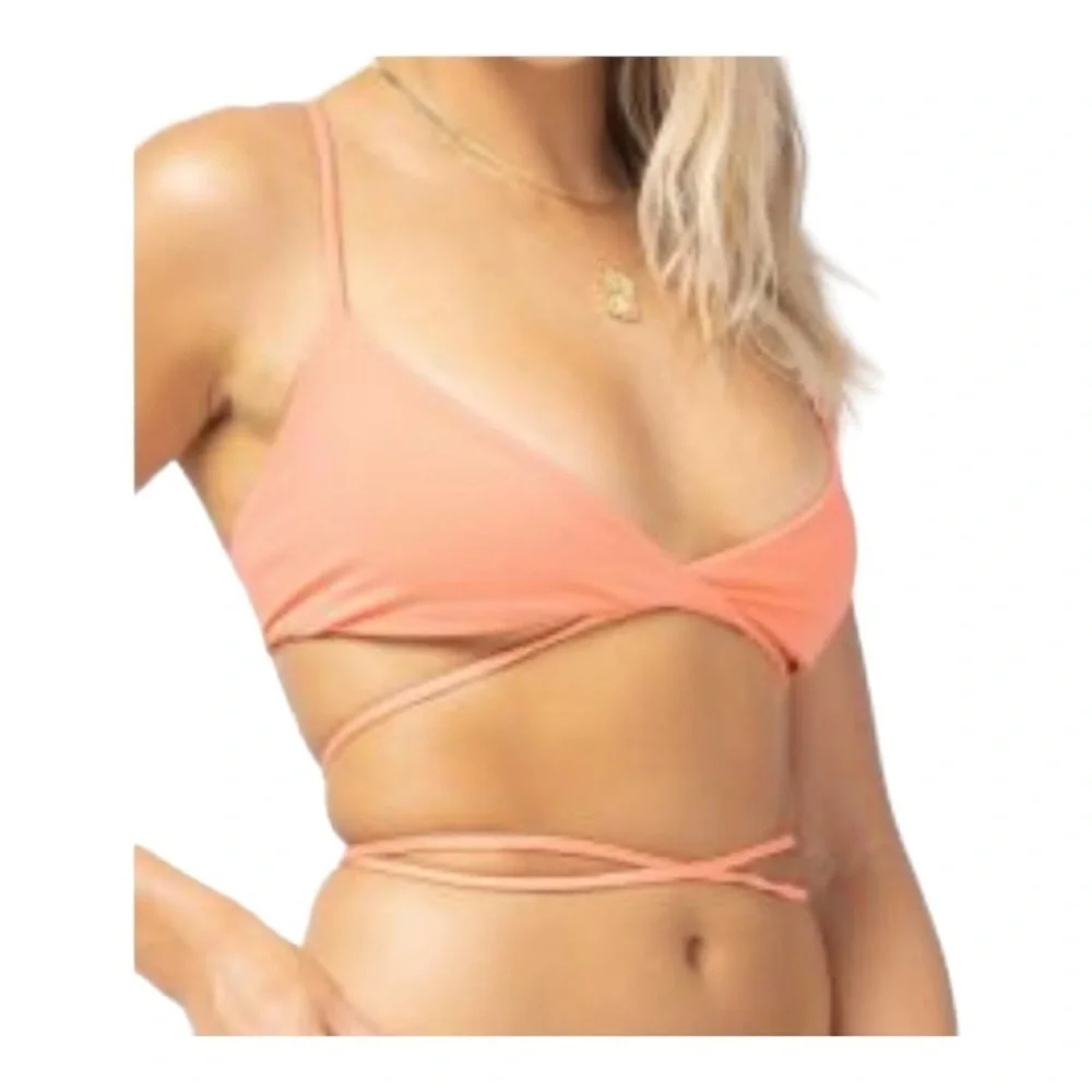 L* Space Fusion Coral Kristen Bikini Top NWOT